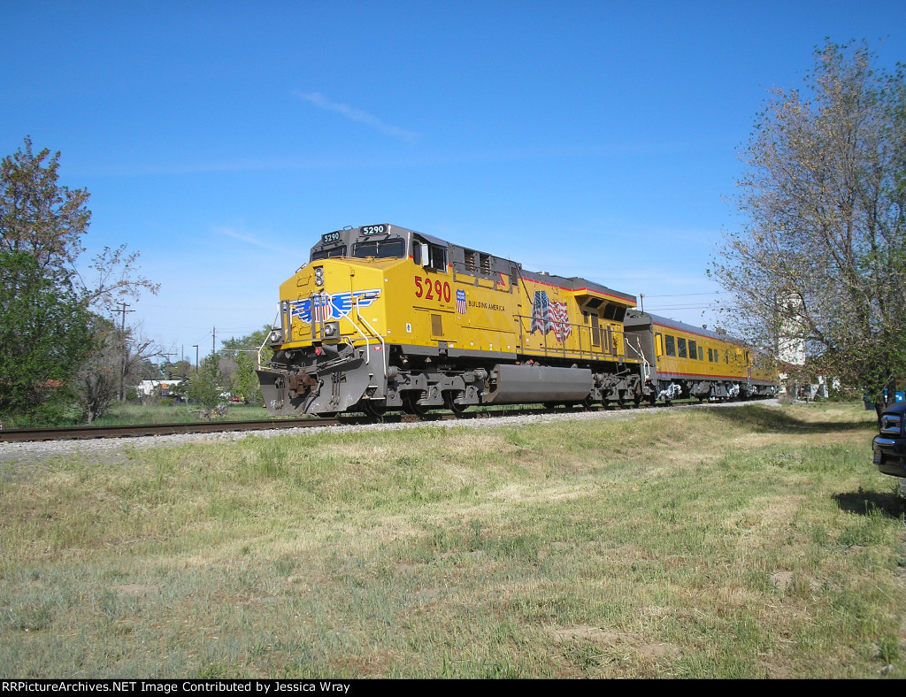 UP 5290 brought the excursion train down the branch